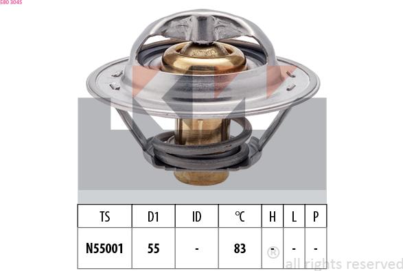 KW 580 304S - Coolant thermostat / housing www.autospares.lv