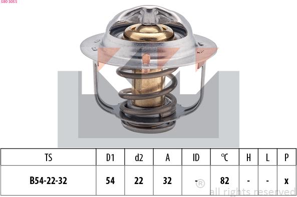 KW 580 305S - Termostats, Dzesēšanas šķidrums autospares.lv