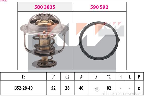 KW 580 383 - Termostats, Dzesēšanas šķidrums autospares.lv