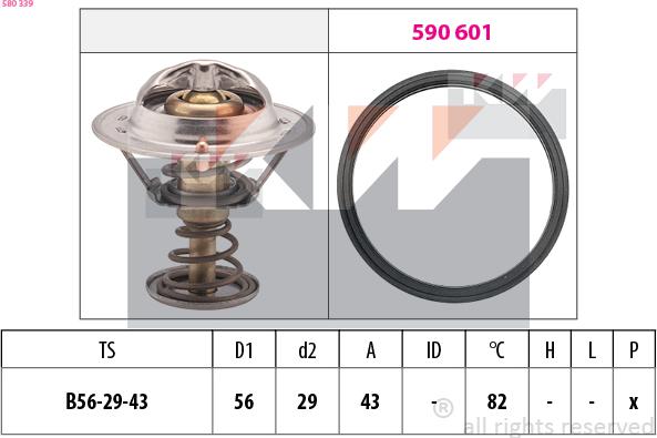 KW 580 339 - Termostats, Dzesēšanas šķidrums autospares.lv