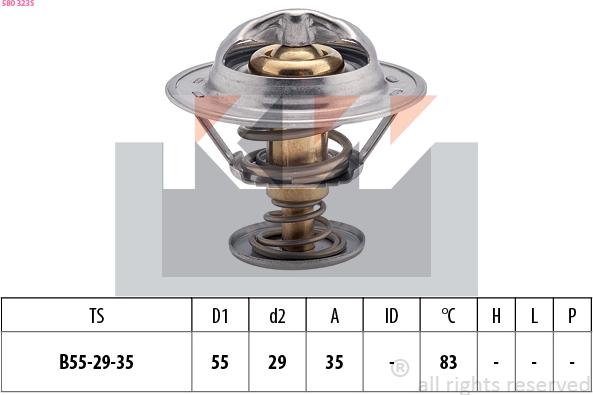 KW 580 323S - Termostats, Dzesēšanas šķidrums autospares.lv