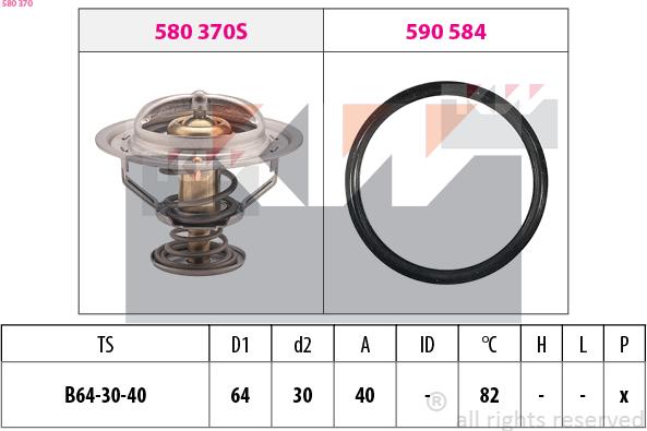 KW 580 370 - Coolant thermostat / housing www.autospares.lv