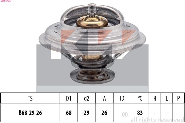 KW 580 377S - Termostats, Dzesēšanas šķidrums www.autospares.lv