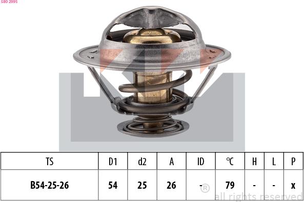 KW 580 299S - Termostats, Dzesēšanas šķidrums autospares.lv