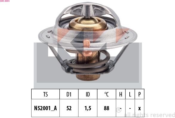 KW 580 266S - Coolant thermostat / housing www.autospares.lv