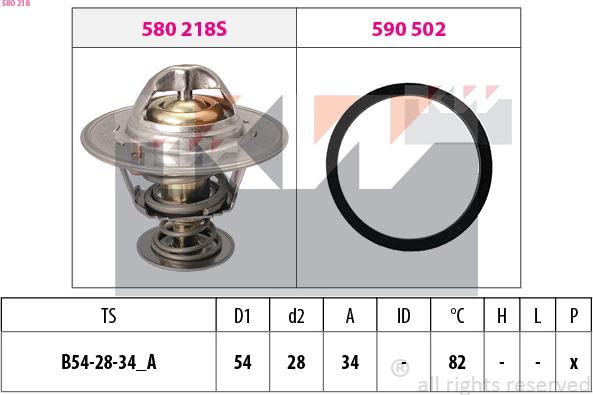 KW 580 218 - Термостат охлаждающей жидкости / корпус www.autospares.lv