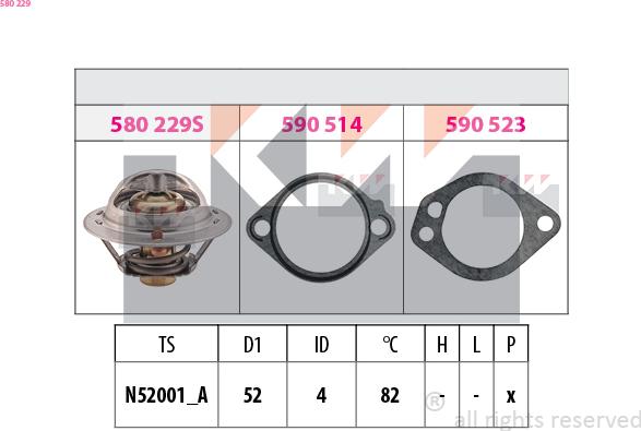 KW 580 229 - Coolant thermostat / housing www.autospares.lv