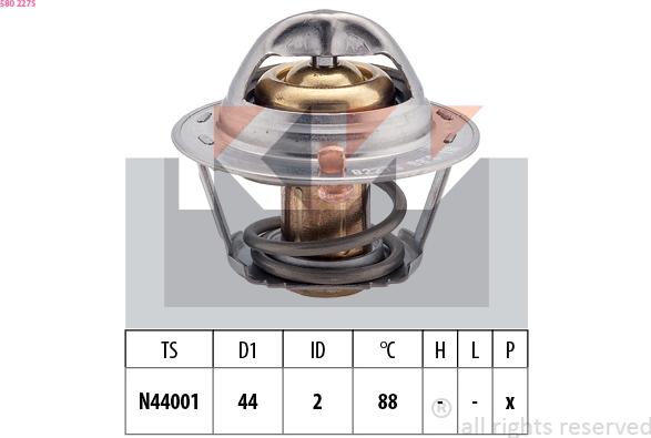 KW 580 227S - Termostats, Dzesēšanas šķidrums autospares.lv