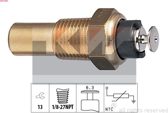 KW 530 005 - Devējs, Dzesēšanas šķidruma temperatūra www.autospares.lv