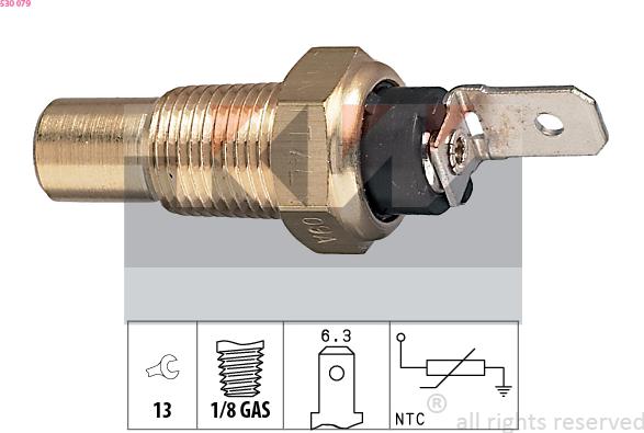 KW 530 079 - Датчик, температура охлаждающей жидкости www.autospares.lv