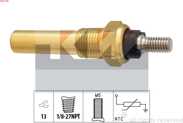 KW 530 135 - Devējs, Dzesēšanas šķidruma temperatūra autospares.lv