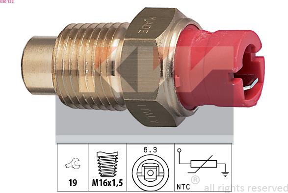 KW 530 132 - Devējs, Dzesēšanas šķidruma temperatūra www.autospares.lv