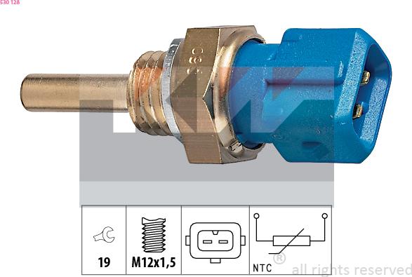 KW 530 128 - Датчик, температура масла www.autospares.lv