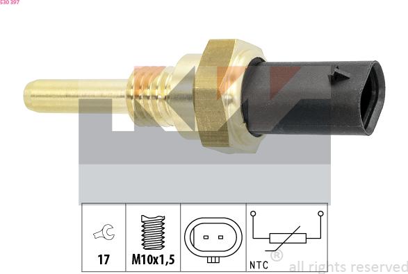 KW 530 397 - Devējs, Dzesēšanas šķidruma temperatūra www.autospares.lv