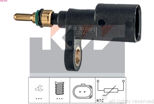 KW 530 355 - Devējs, Dzesēšanas šķidruma temperatūra www.autospares.lv