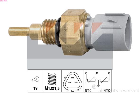 KW 530 368 - Devējs, Dzesēšanas šķidruma temperatūra www.autospares.lv