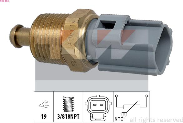 KW 530 363 - Devējs, Eļļas temperatūra www.autospares.lv