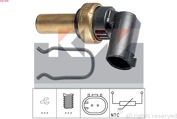 KW 530 300 - Sensor, oil temperature www.autospares.lv