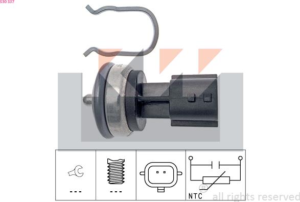 KW 530 337 - Sensor, coolant temperature www.autospares.lv