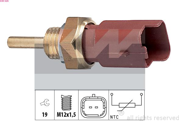 KW 530 326 - Devējs, Dzesēšanas šķidruma temperatūra www.autospares.lv