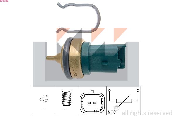 KW 530 328 - Devējs, Dzesēšanas šķidruma temperatūra www.autospares.lv