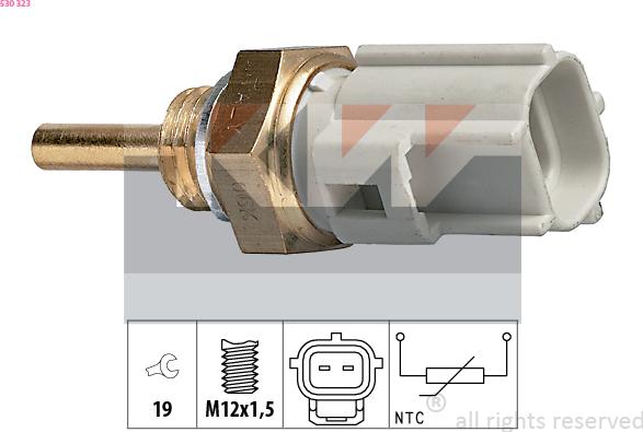 KW 530 323 - Devējs, Dzesēšanas šķidruma temperatūra www.autospares.lv