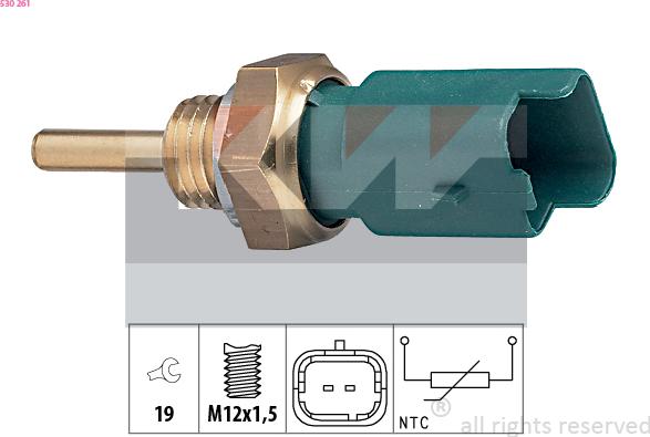 KW 530 261 - Devējs, Dzesēšanas šķidruma temperatūra www.autospares.lv