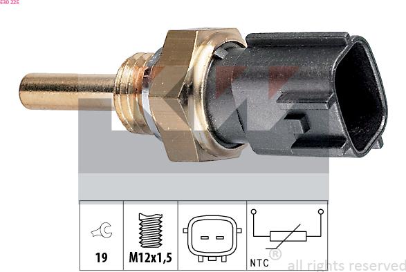 KW 530 225 - Sensor, oil temperature www.autospares.lv