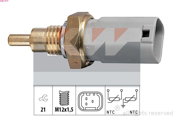 KW 530 277 - Devējs, Dzesēšanas šķidruma temperatūra www.autospares.lv