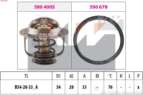 KW 579 934 - Термостат охлаждающей жидкости / корпус www.autospares.lv