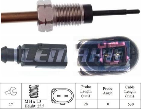 LEMARK LXT063 - Devējs, Izplūdes gāzu temperatūra www.autospares.lv