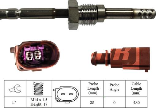 LEMARK LXT346 - Датчик, температура выхлопных газов www.autospares.lv