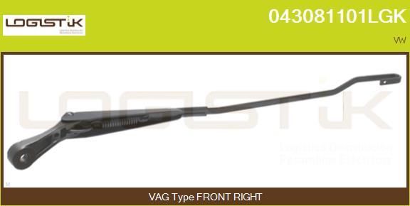 LGK 043081101LGK - Рычаг стеклоочистителя, система очистки окон www.autospares.lv