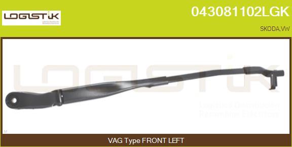 LGK 043081102LGK - Рычаг стеклоочистителя, система очистки окон www.autospares.lv