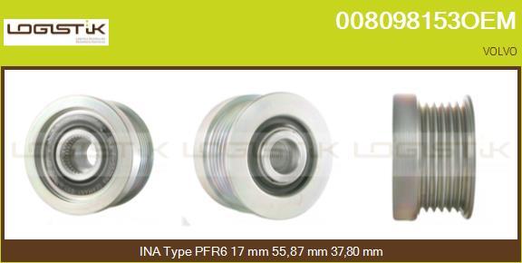 LGK 008098153OEM - Шкив генератора, муфта www.autospares.lv