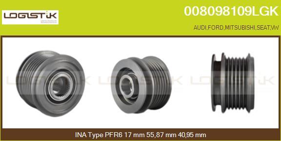 LGK 008098109LGK - Pulley, alternator, freewheel clutch www.autospares.lv