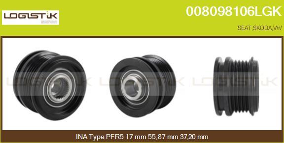 LGK 008098106LGK - Pulley, alternator, freewheel clutch www.autospares.lv