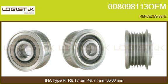 LGK 008098113OEM - Шкив генератора, муфта www.autospares.lv