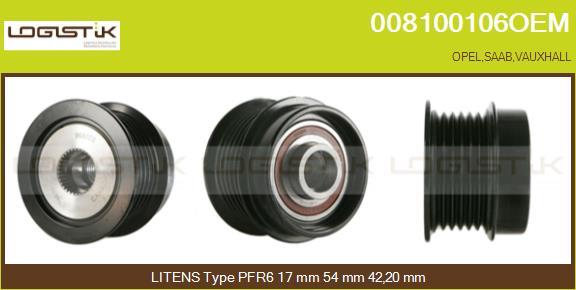 LGK 008100106OEM - Piedziņas skriemelis, Ģenerators www.autospares.lv