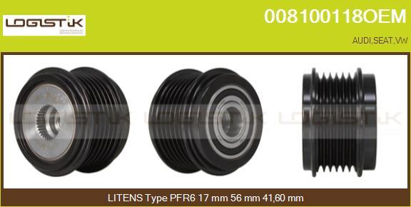 LGK 008100118OEM - Pulley, alternator, freewheel clutch www.autospares.lv