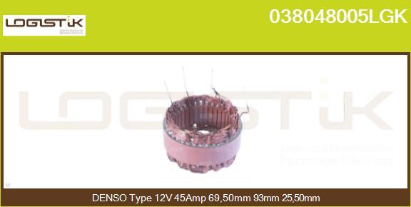 LGK 038048005LGK - Stator, alternator www.autospares.lv