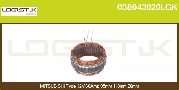 LGK 038043020LGK - Stator, alternator www.autospares.lv