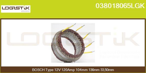 LGK 038018065LGK - Stator, alternator www.autospares.lv