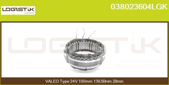 LGK 038023604LGK - Stator, alternator www.autospares.lv