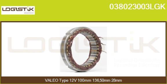 LGK 038023003LGK - Stator, alternator www.autospares.lv