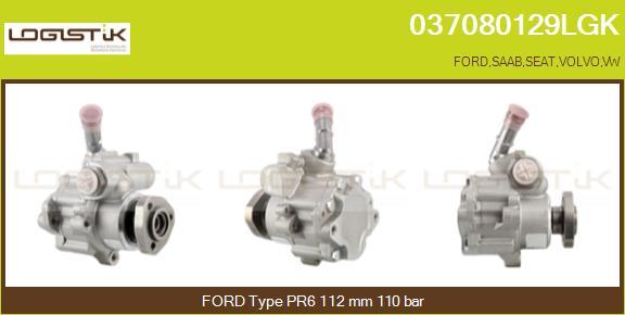 LGK 037080129LGK - Hydraulic Pump, steering system www.autospares.lv