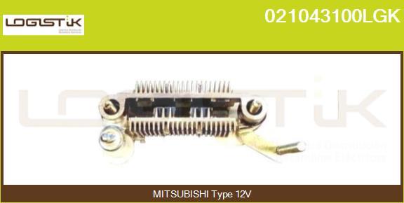 LGK 021043100LGK - Выпрямитель, диодный мост, генератор www.autospares.lv