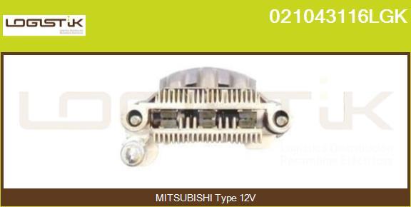 LGK 021043116LGK - Выпрямитель, диодный мост, генератор www.autospares.lv