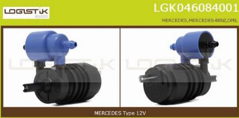 LGK LGK046084001 - Ūdenssūknis, Stiklu tīrīšanas sistēma www.autospares.lv