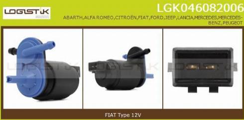 LGK LGK046082006 - Water Pump, window cleaning www.autospares.lv